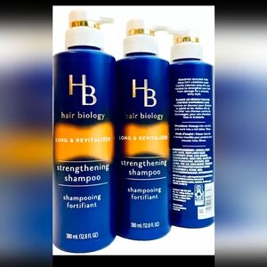 3 Count Hair Biology Long & Revitalized Biotin Strengthening Shampoo 12.8 Oz